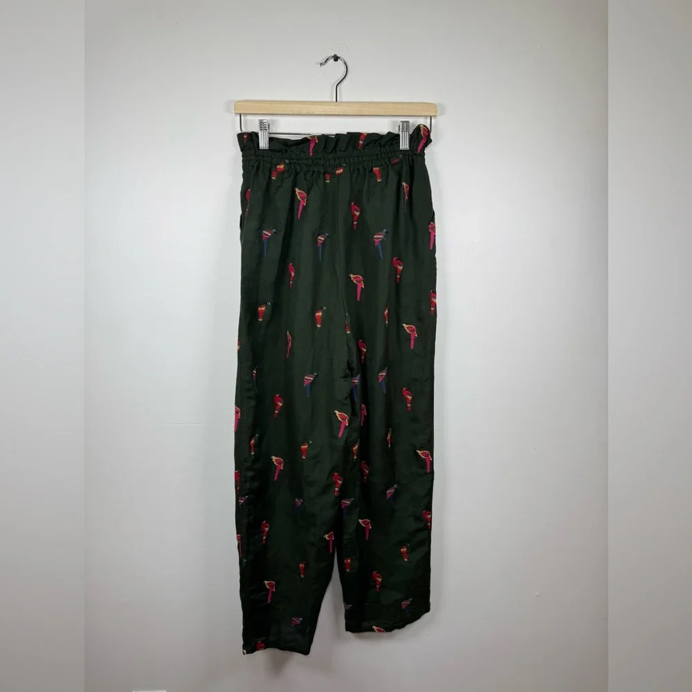 Farm Rio Parrot Bird Linen Blend Embroidered Pants - Picture 7 of 7